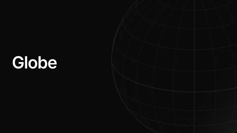 Globe: A wire globe turning slowly, with a day and a night side.