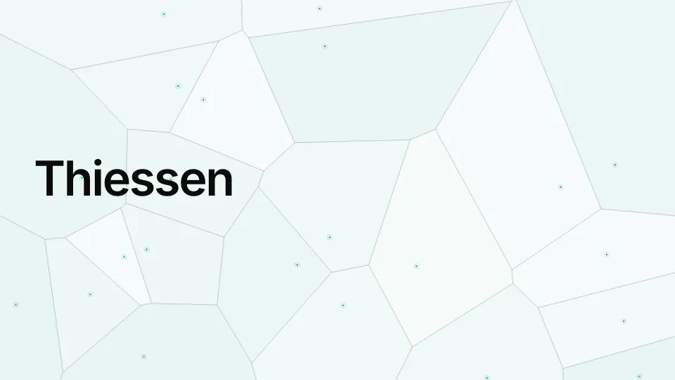Thiessen: Seeds drifting under their Voronoi polygons.