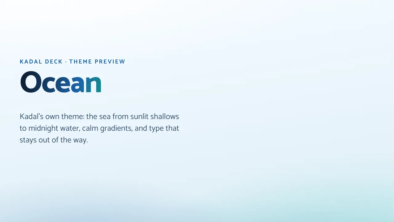 Ocean, light scheme, slide 1