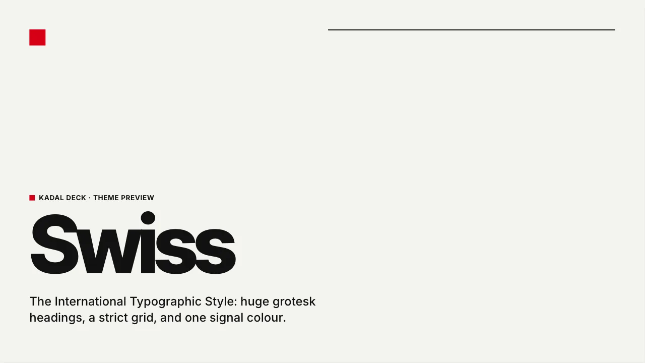 Swiss, light scheme, slide 1